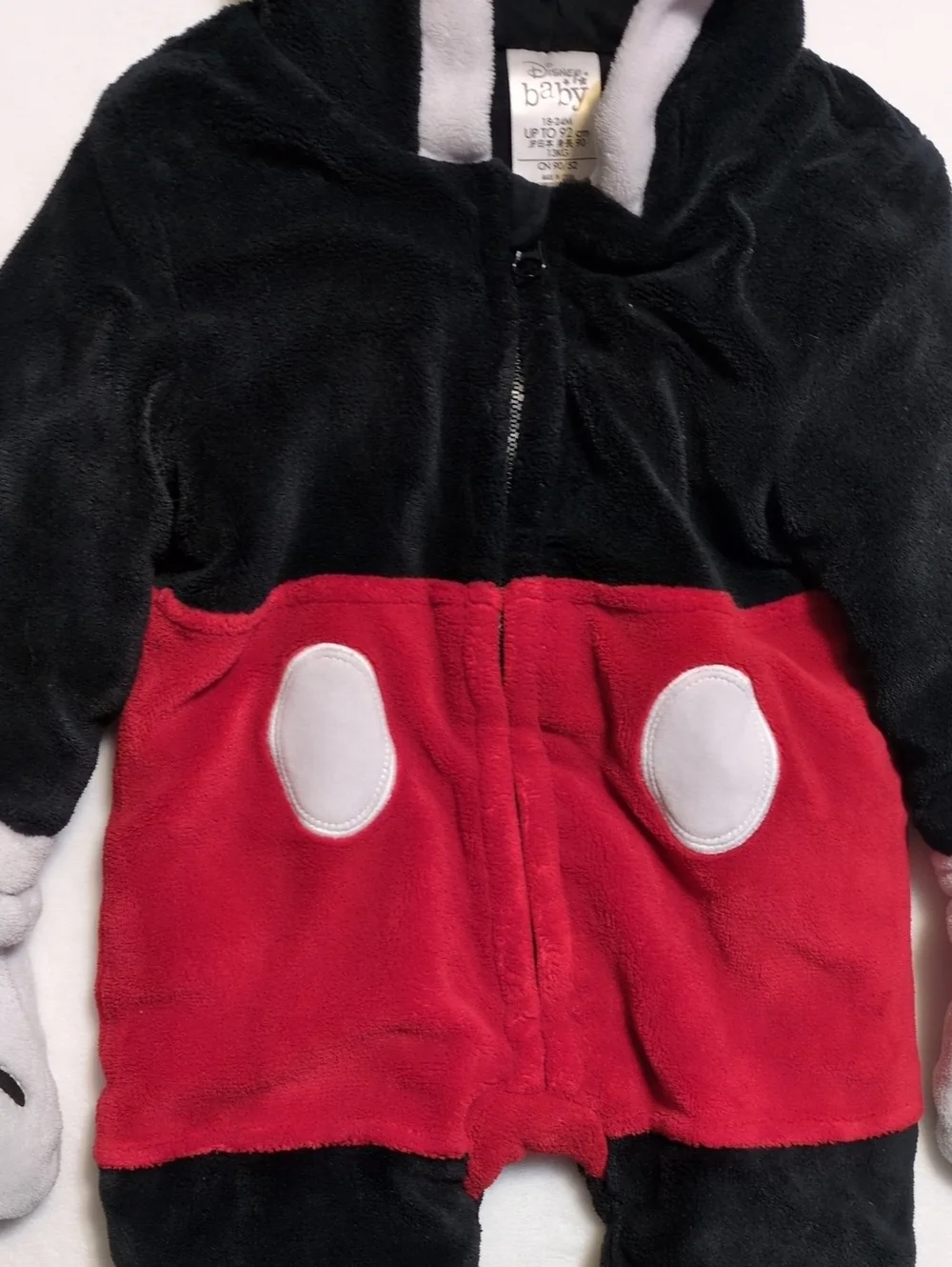 Disney Baby Mickey Mouse Plush Fleece Costume One Piece 18-24M Infant Dress Up